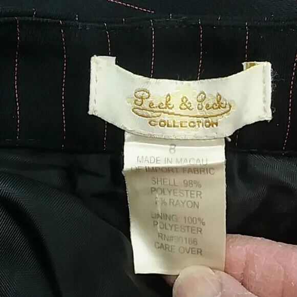 Peck & Peck Collection dress pants women's size 8  black pin stripes - Picture 6 of 11